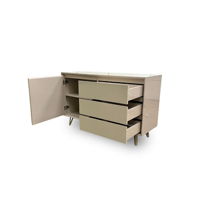‘Mirage’ Marble-effect Ceramic 1 Door 3 Drawer Sideboard