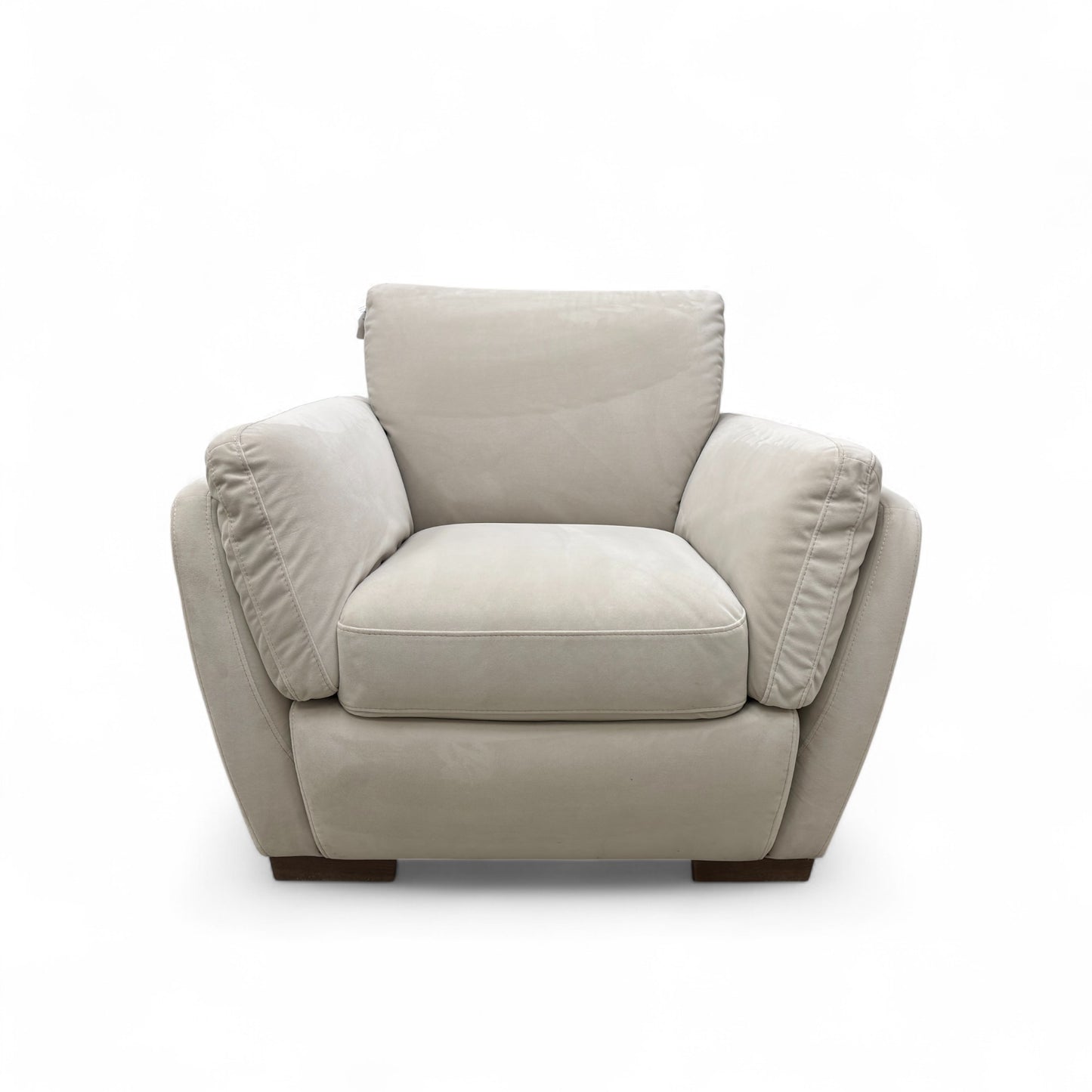 ‘Cortezia' Beige Velvet Armchair