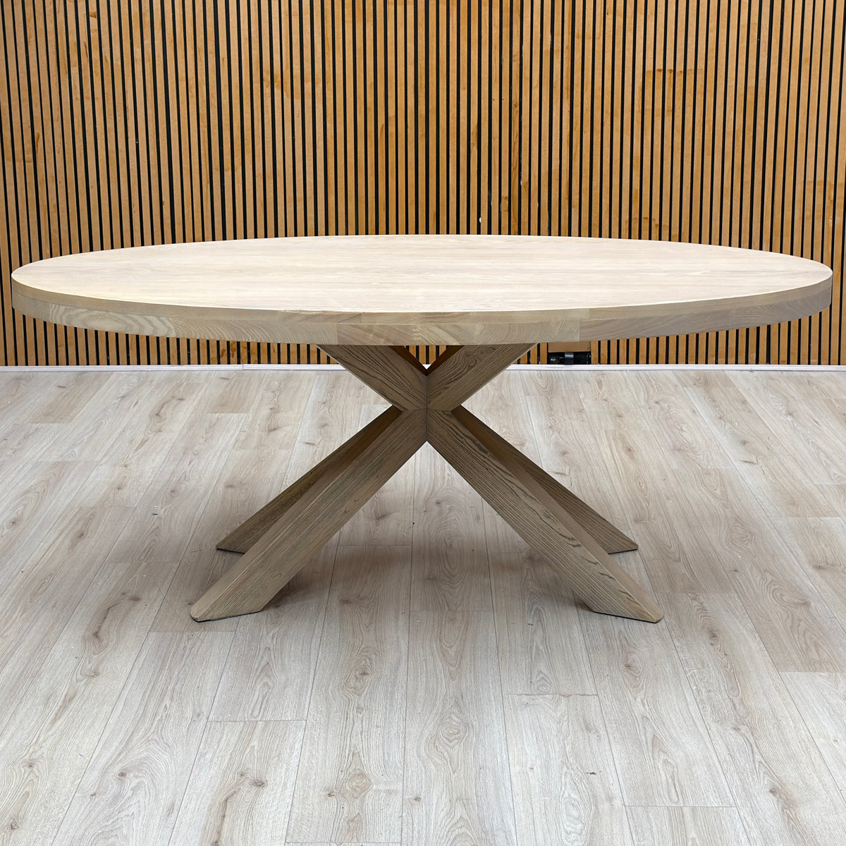 'Falun' Smoked Oak Solid Oak Small Oval Dining Table