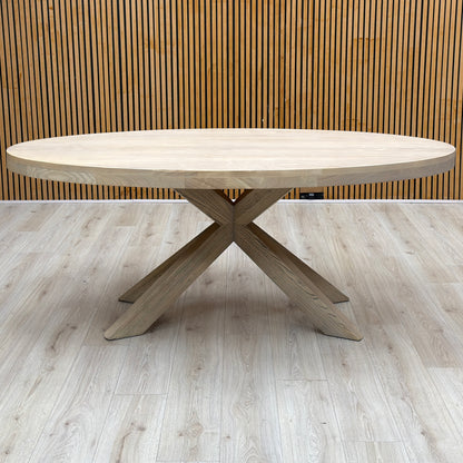 'Falun' Smoked Oak Solid Oak Small Oval Dining Table