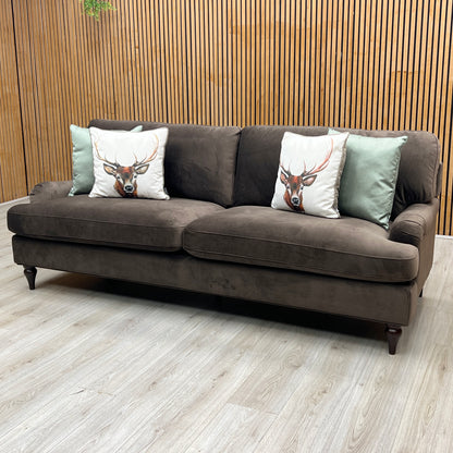 ‘Hampshire’ Cappuccino Brown Fabric 3 Seater Sofa