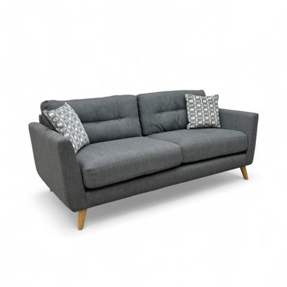 ‘Evie’ Charcoal Fabric 3 Seater Sofa