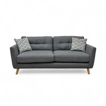 ‘Evie’ Charcoal Fabric 3 Seater Sofa