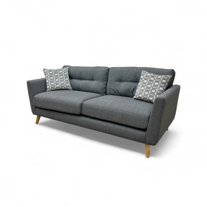 ‘Evie’ Charcoal Fabric 3 Seater Sofa