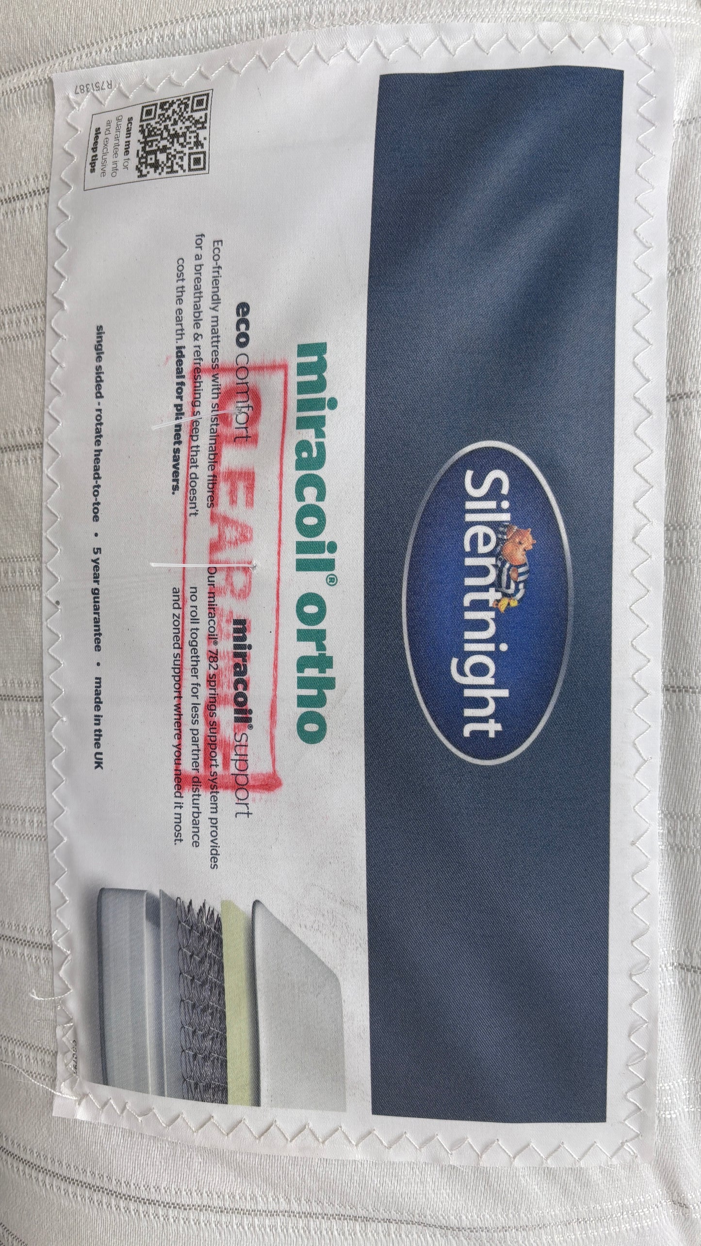 ‘Silentnight’ Miracoil Orthopaedic 782 Spring Mattress - Double