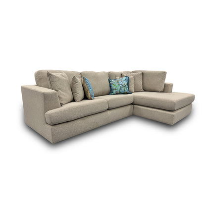 'Stratus' Ashley Oatmeal Weave Fabric Right Hand Facing Corner Chaise Sofa