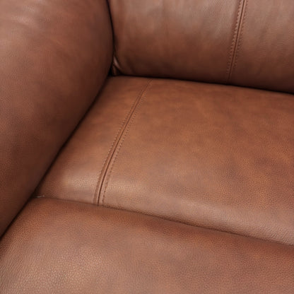 ‘Francis' Butterscotch Leather 2 Seater Power Recliner Sofa + Power Recliner Armchair