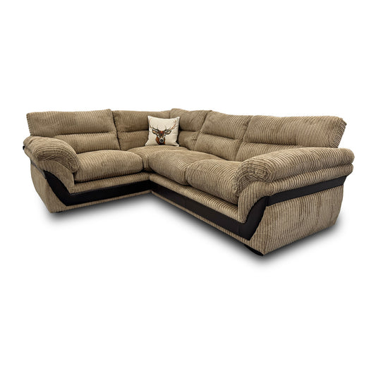 'Zana' Nutmeg Combination Samson Jumbo Cord Right Hand Facing Arm 2 Piece Corner Sofa