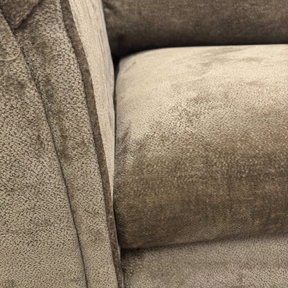 ‘Alana’ Chocolate Boucle Right Hand Facing Corner Sofa + Round Accent Footstool