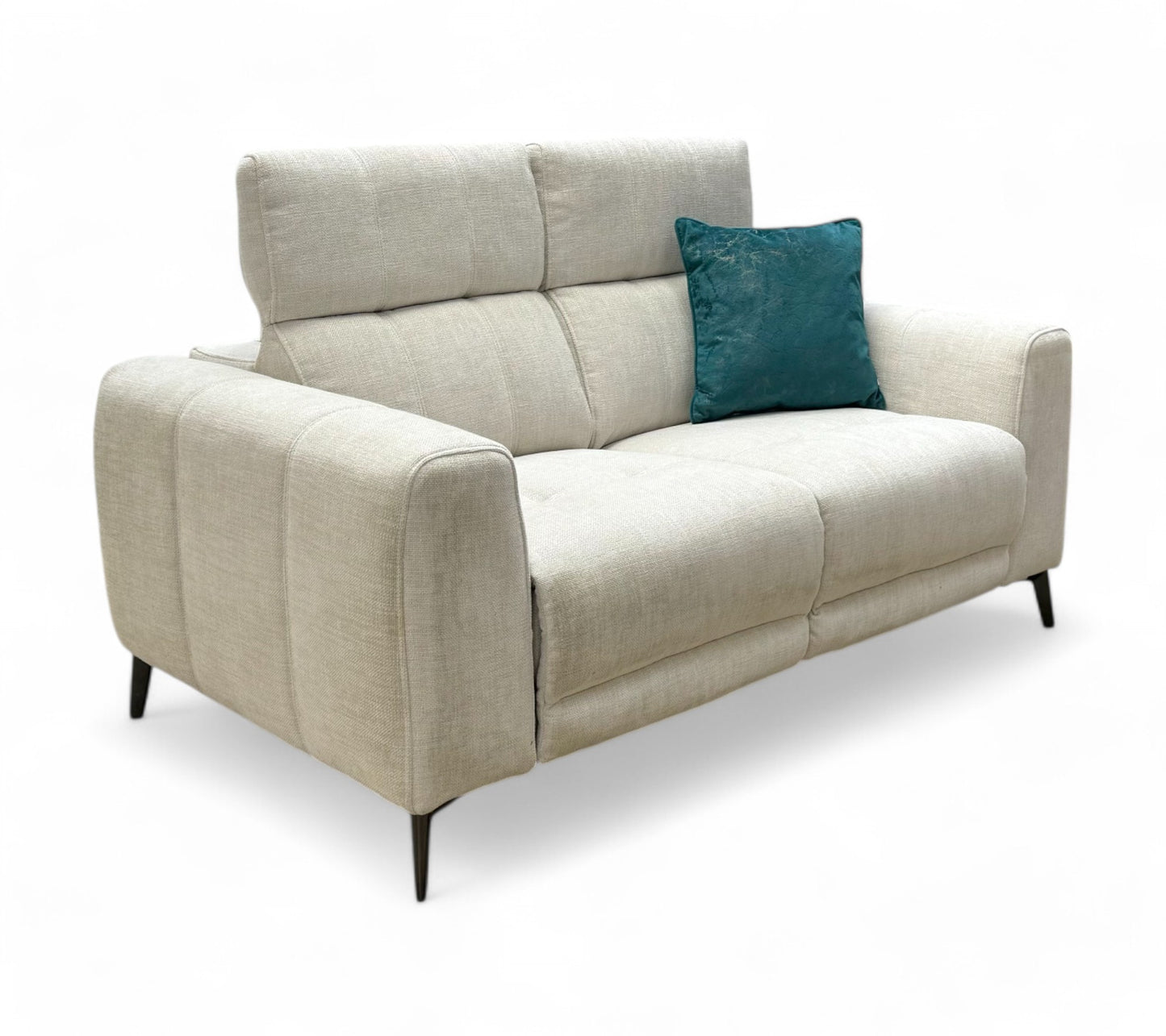 ‘Ezra’ Ivory Woven Fabric 2 Seater Sofa