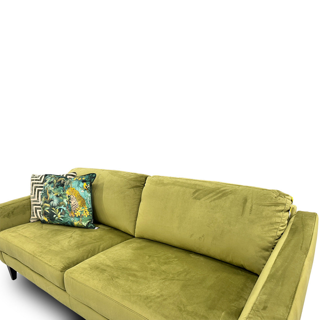 'Oslo' Artichoke Green Italian Velvet 3 + 2 Seater Sofa Set
