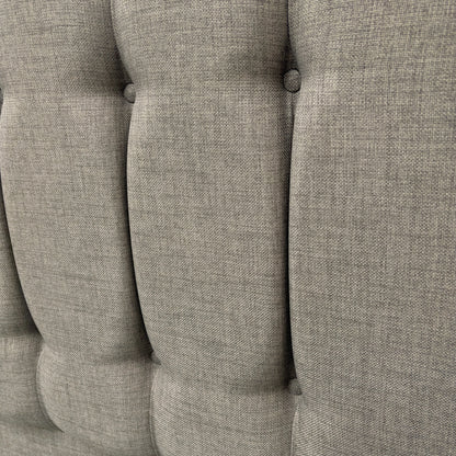 ‘Martin’ Mushroom Fabric 4 Draw Divan Base with Floor Standing Headboard - King
