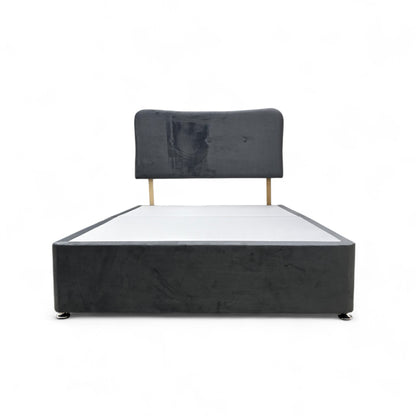 ‘Grace’ Grey Velvet 2 Draw Divan Base with Headboard