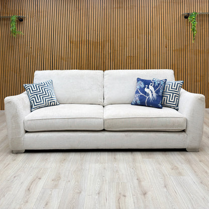 'Boujee' Lustro Dove Grey Ct 4 Seater Classic Back Sofa with Snuggler Chair Sofa Set