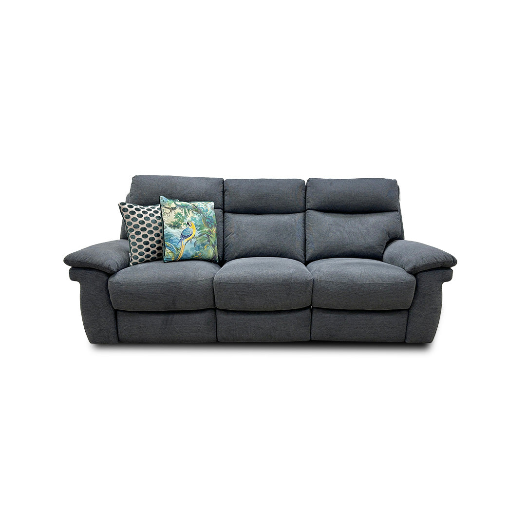 Comfort Story _Serene_ Fab-Meo-R25 Iron Grey Fabric Power Recliner with Power Headrest and Power Lumbar Split 3 Seater Sofa