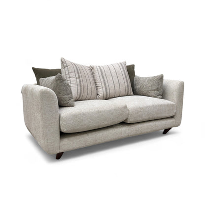 ‘Willoughby’ Cream Fabric Pillow Back 3 Seater Sofa