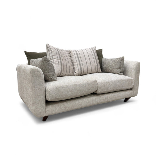 ‘Willoughby’ Cream Fabric Pillow Back 3 Seater Sofa