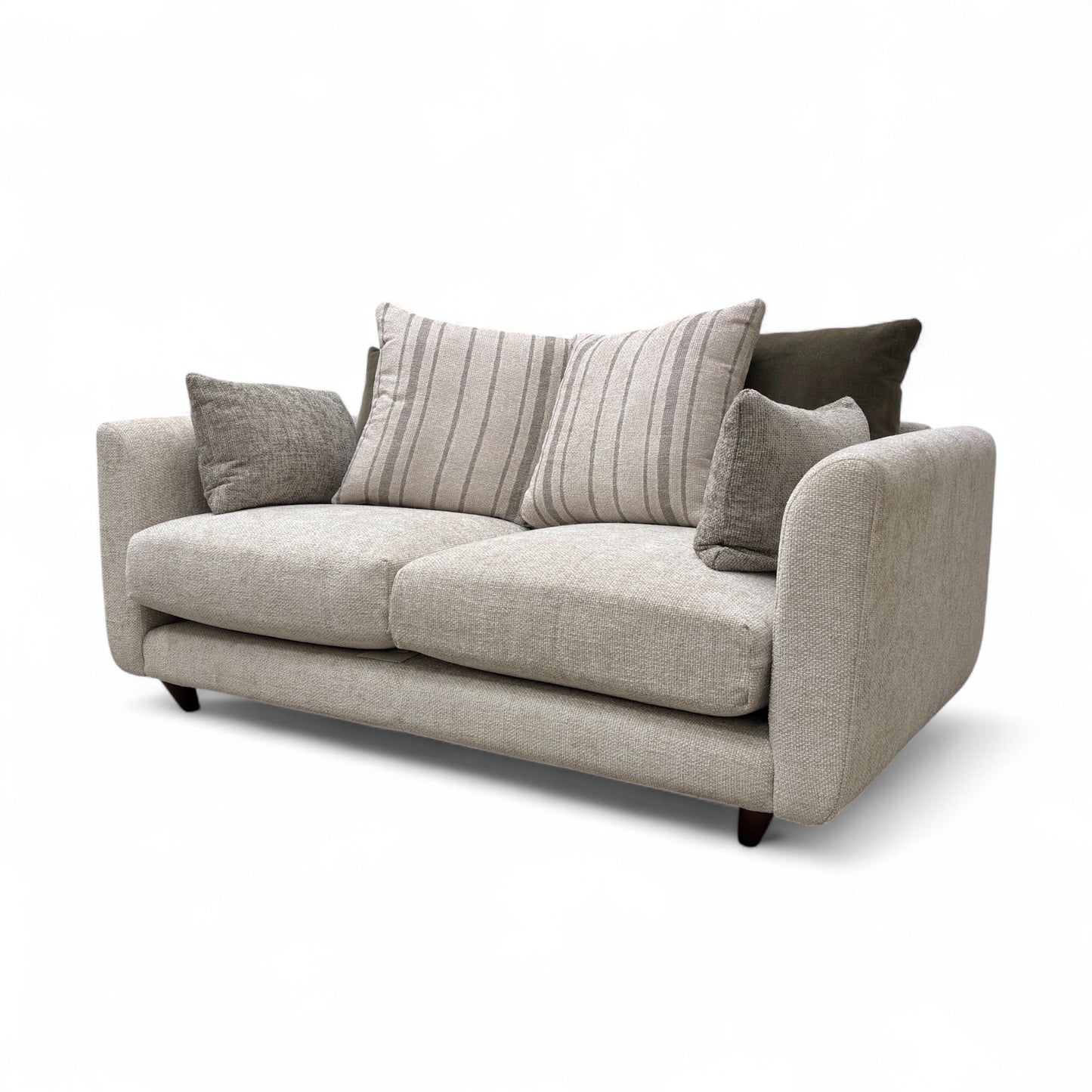 ‘Willoughby’ Cream Fabric Pillow Back 3 Seater Sofa