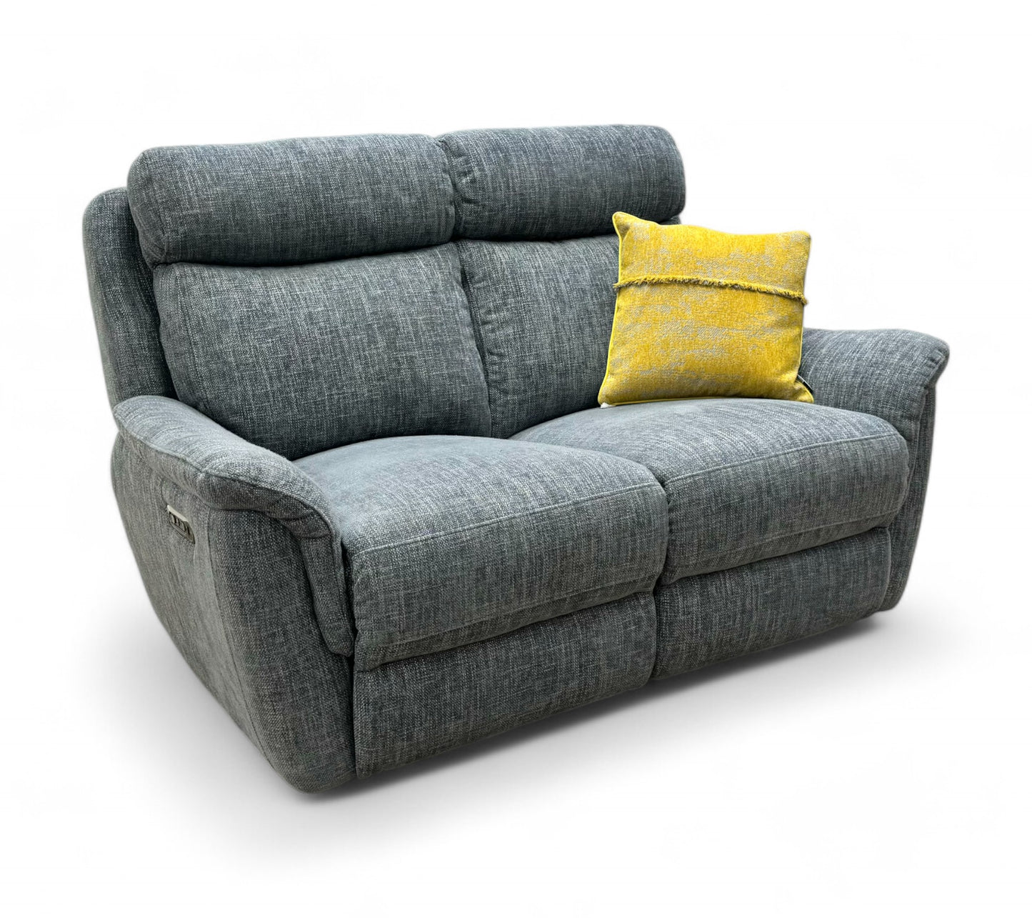 ‘Orlando’ Anivia Dark Grey 2 Seater Fabric Power Recliner with Power Headrests