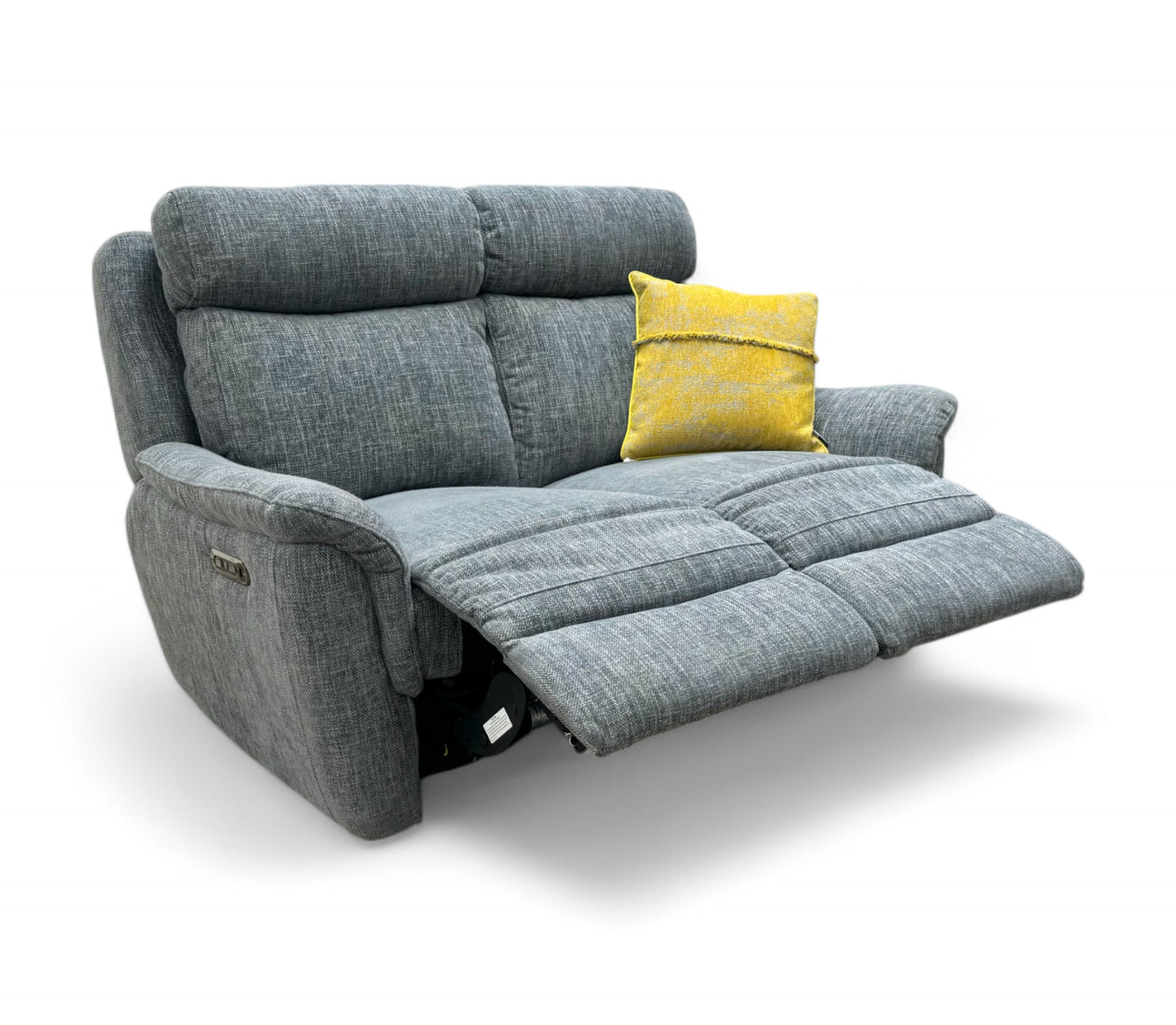 ‘Orlando’ Anivia Dark Grey 2 Seater Fabric Power Recliner with Power Headrests