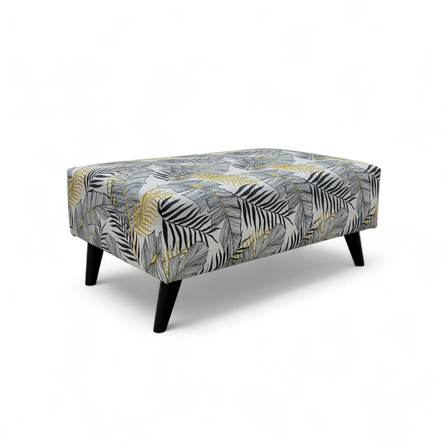 ‘Leah’ Jungle Pattern Velvet Banquette Footstool
