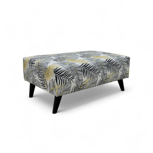 ‘Leah’ Jungle Pattern Velvet Banquette Footstool