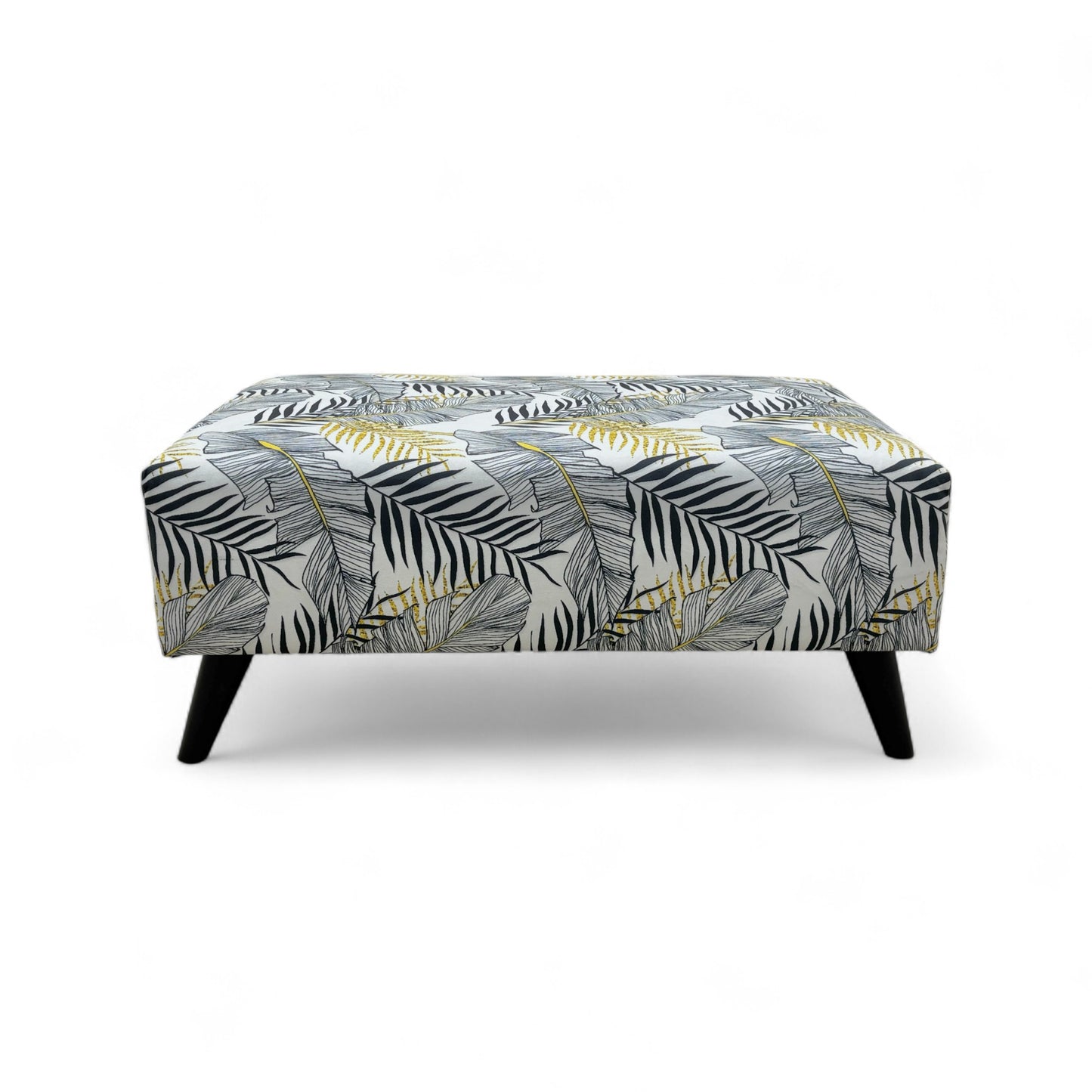 ‘Leah’ Jungle Pattern Velvet Banquette Footstool