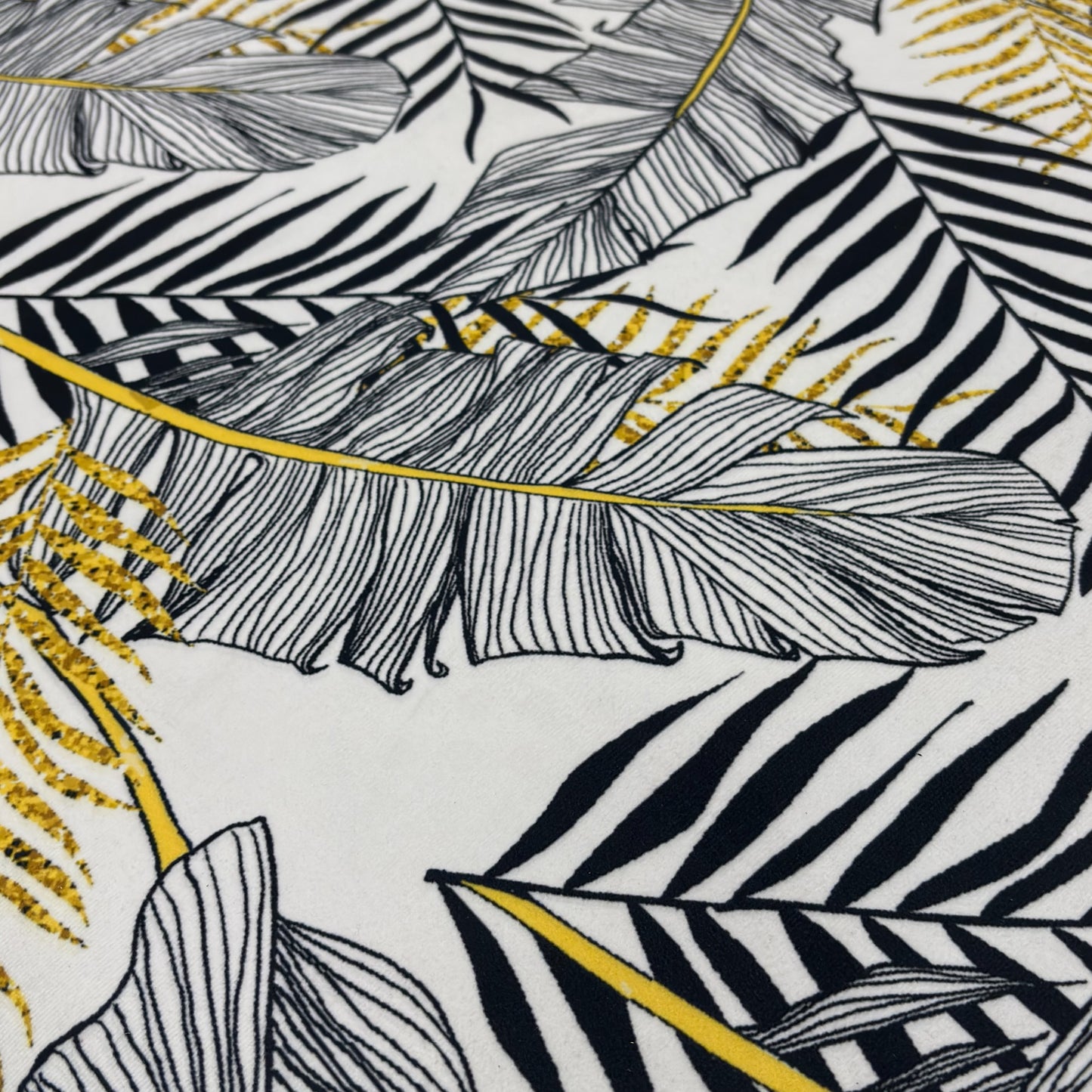 ‘Leah’ Jungle Pattern Velvet Banquette Footstool