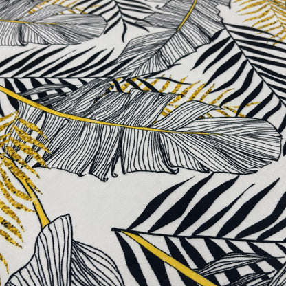 ‘Leah’ Jungle Pattern Velvet Banquette Footstool