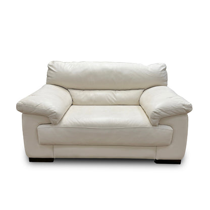 ‘Santino’ Leather Hampshire Aspen White 30017 Loveseat