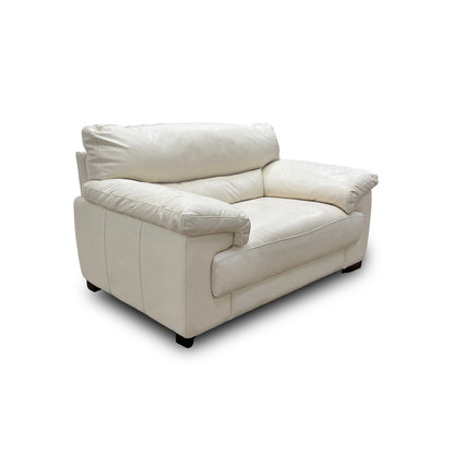 ‘Santino’ Leather Hampshire Aspen White 30017 Loveseat