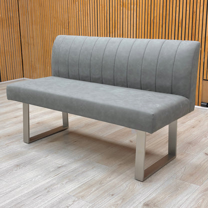 ‘Grigio’ Grey Fabric High Back Dining Bench