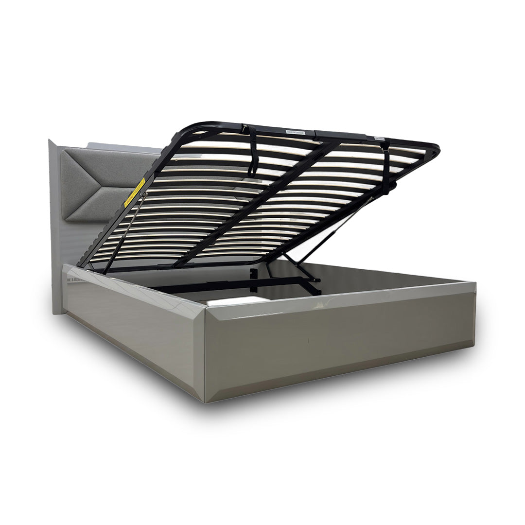‘Grigio’ High Gloss Ottoman Bed Frame - King