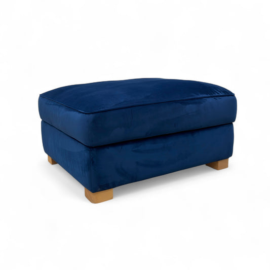 ‘Elora’ Royal Blue Velvet Large Storage Footstool
