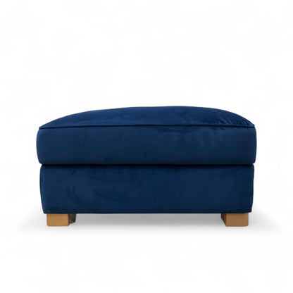 ‘Elora’ Royal Blue Velvet Large Storage Footstool
