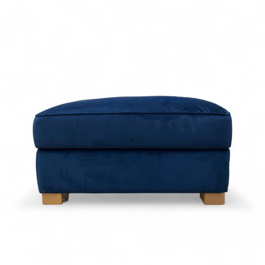 ‘Elora’ Royal Blue Velvet Large Storage Footstool