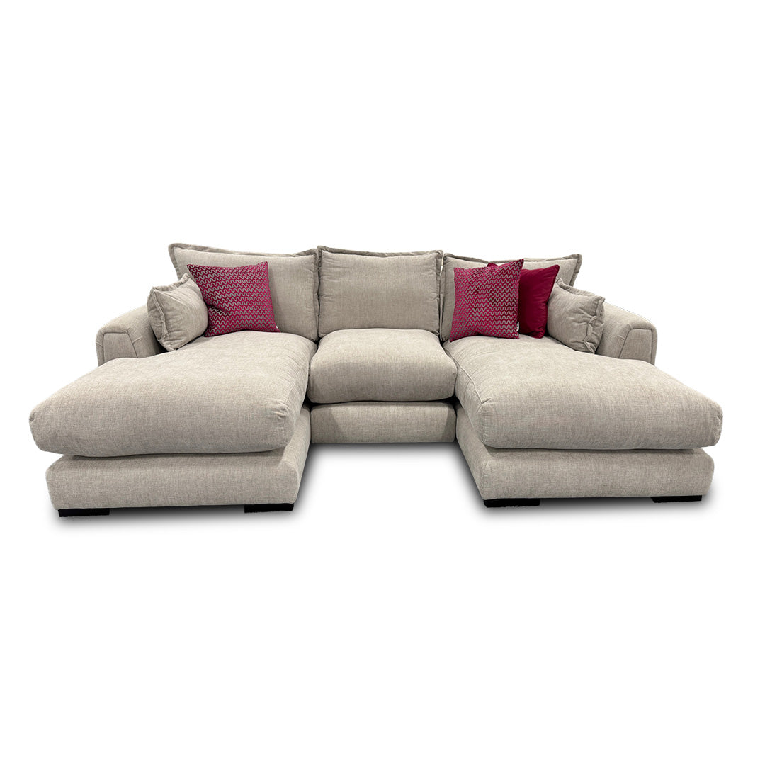 ‘Somerford’ Silver Fabric Small Double Ended Chaise