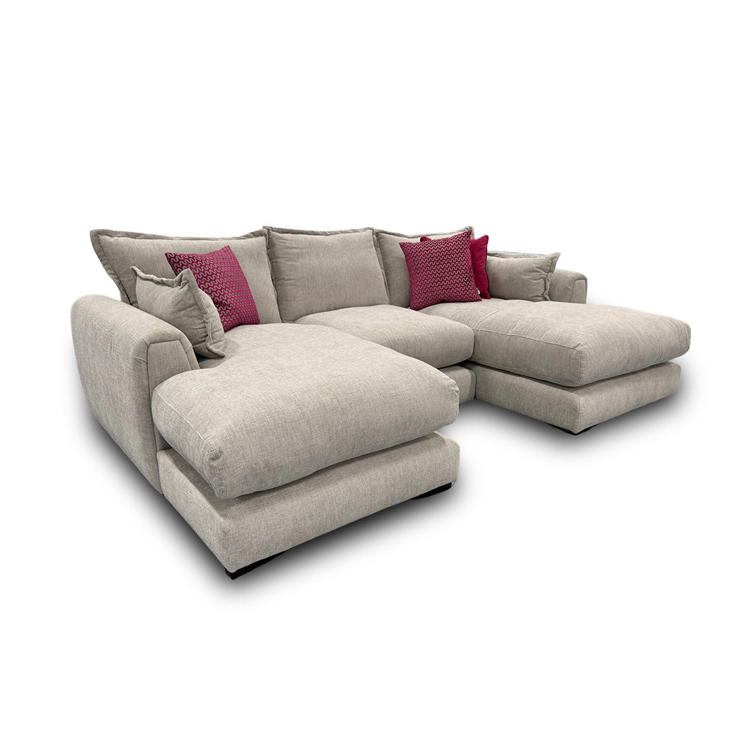 ‘Somerford’ Silver Fabric Small Double Ended Chaise