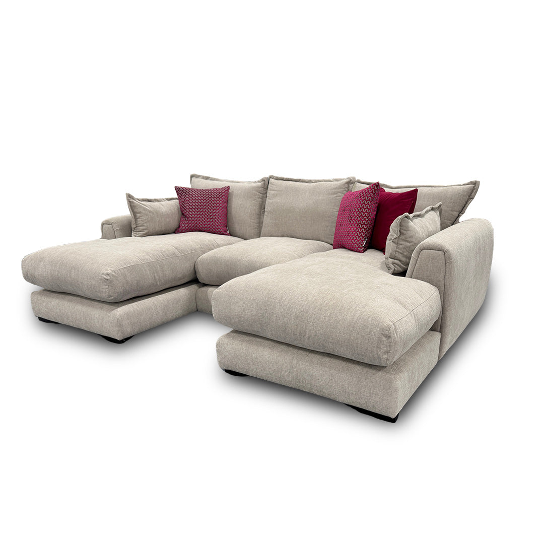 ‘Somerford’ Silver Fabric Small Double Ended Chaise