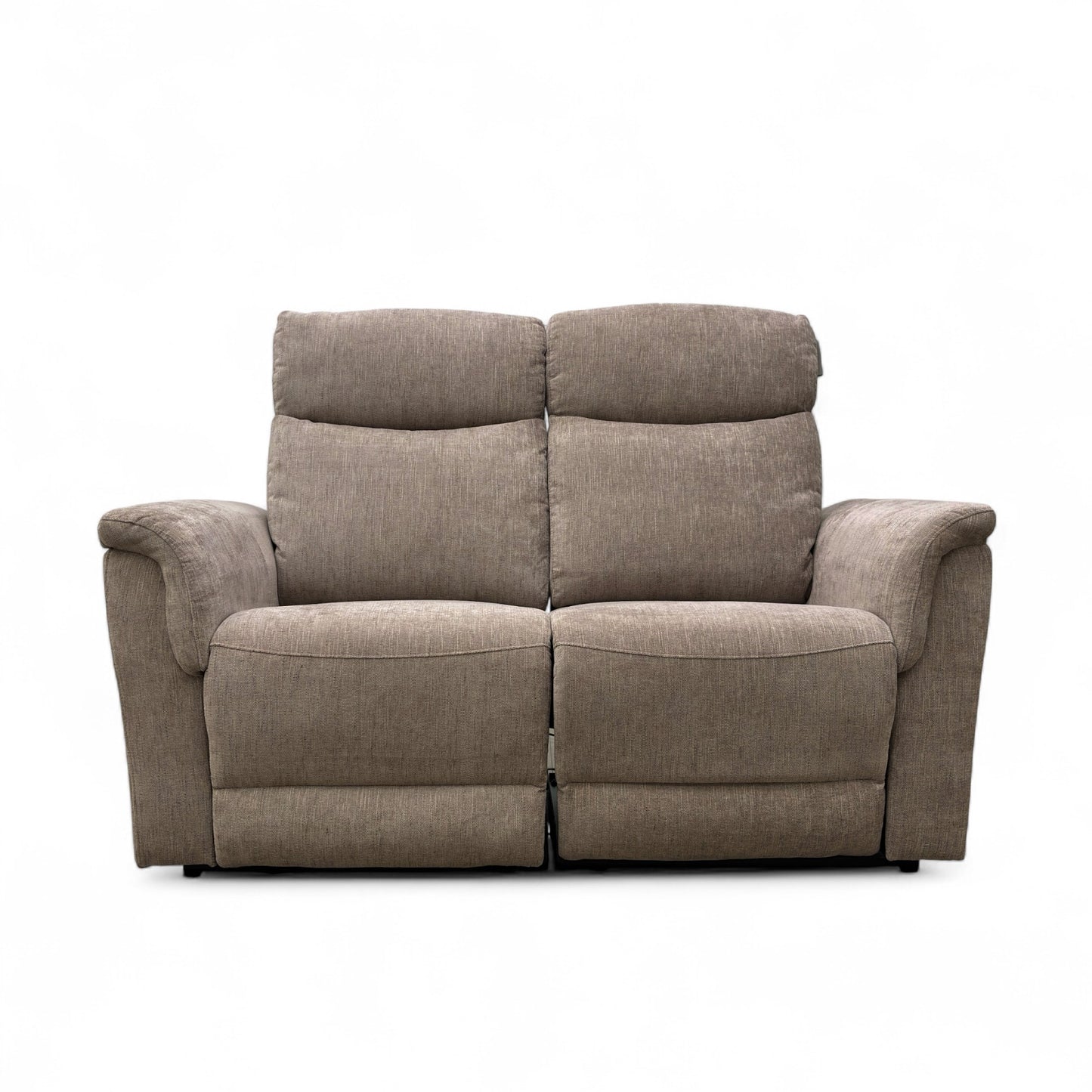 ‘Maude’ Mocha Tight Weave Fabric 2 Seater Power Recliner Sofa