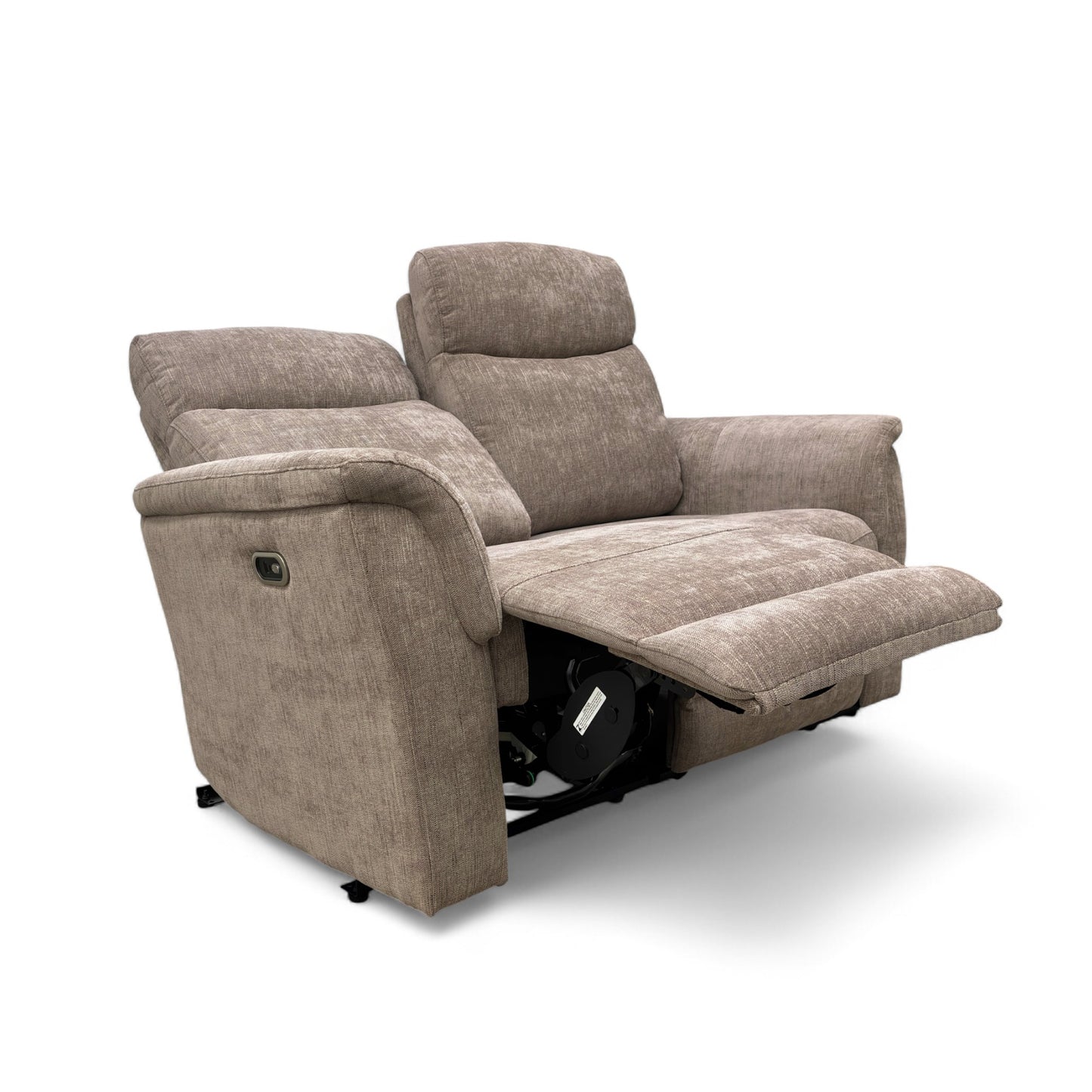 ‘Maude’ Mocha Tight Weave Fabric 2 Seater Power Recliner Sofa
