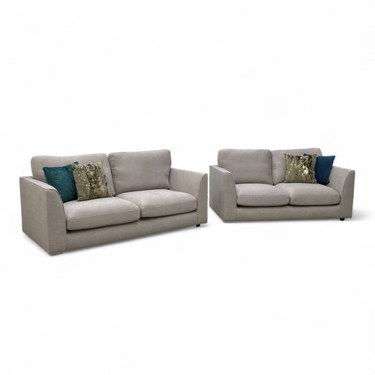 ‘Danella’ Pewter Jagger Fabric 3 + 2 Seater Sofa Set