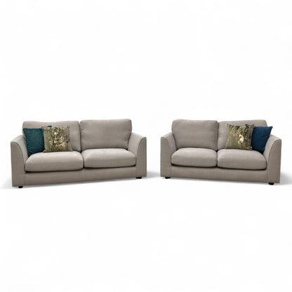 ‘Danella’ Pewter Jagger Fabric 3 + 2 Seater Sofa Set
