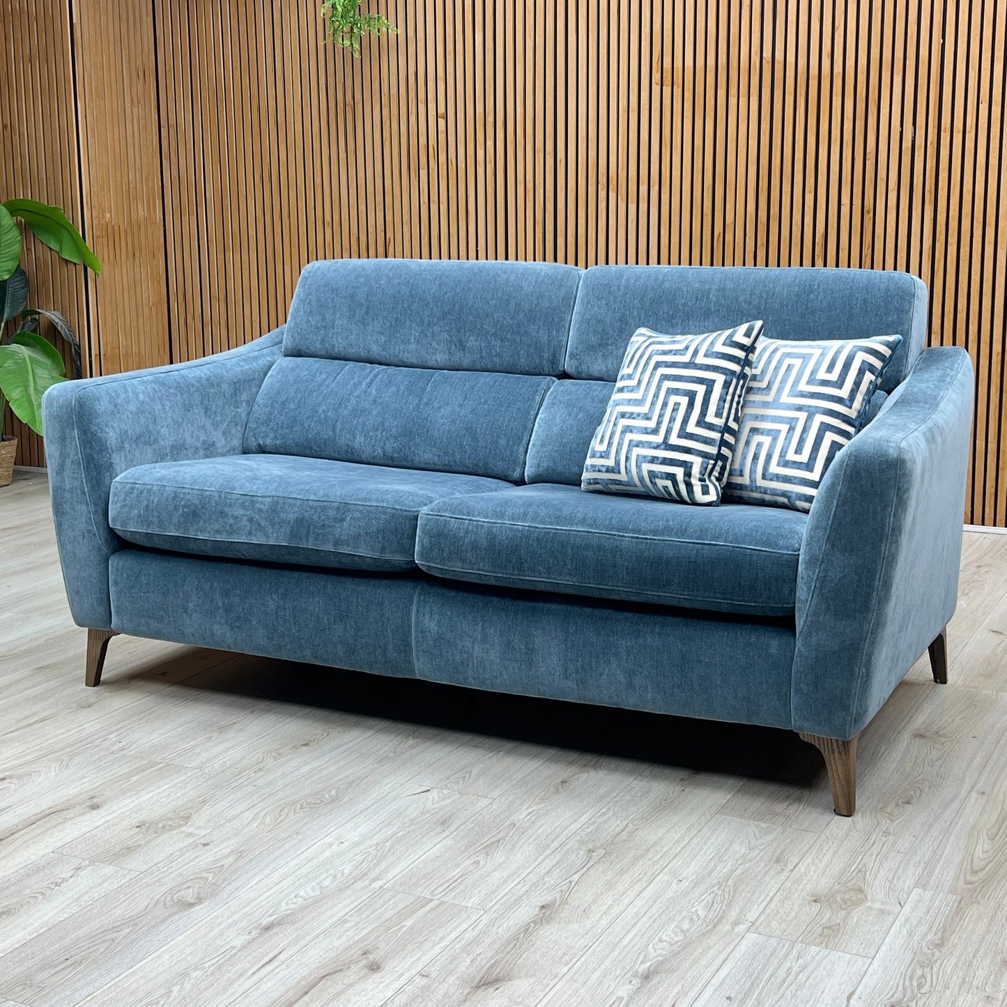 ‘Moderna’ Mht Airforce Blue Sw Linen Fabric 2 Seater Sofa