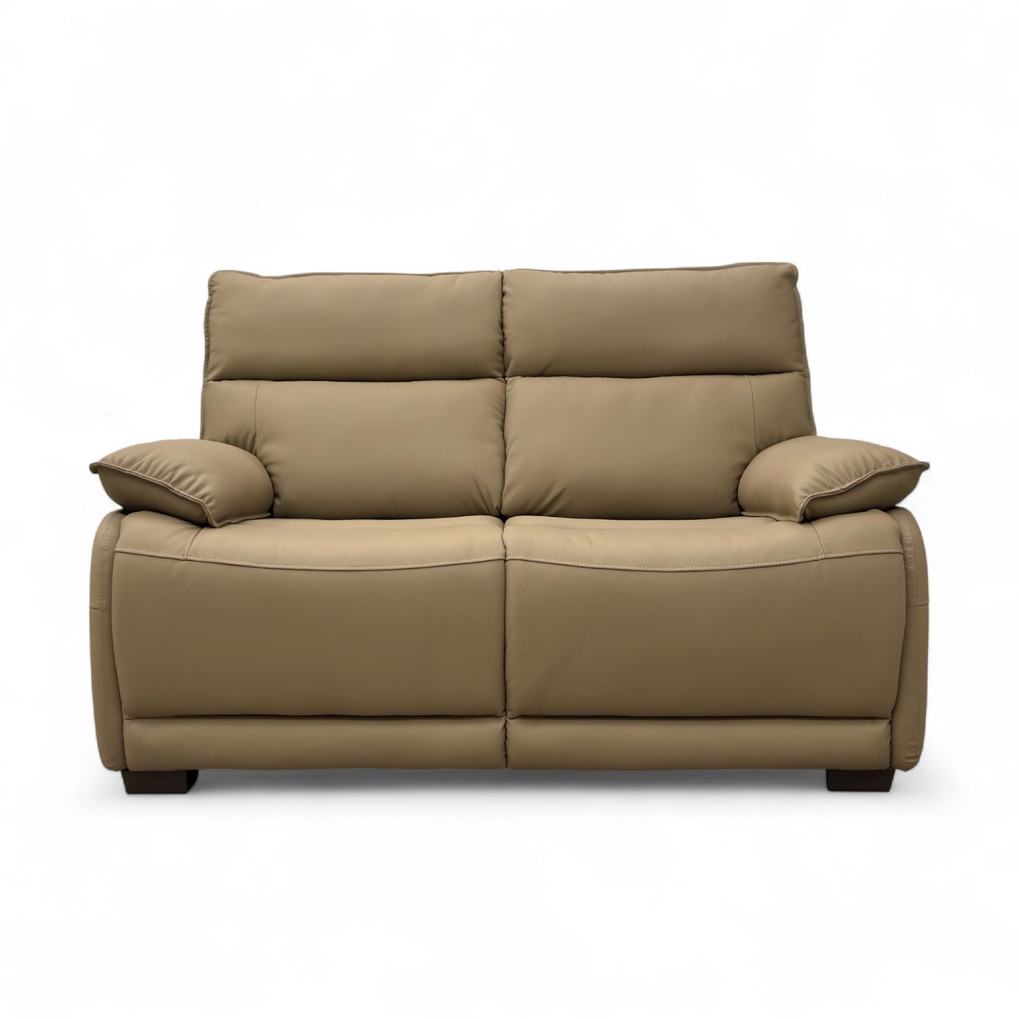 ‘Lugo’ Latte Leather 2 Seater Sofa