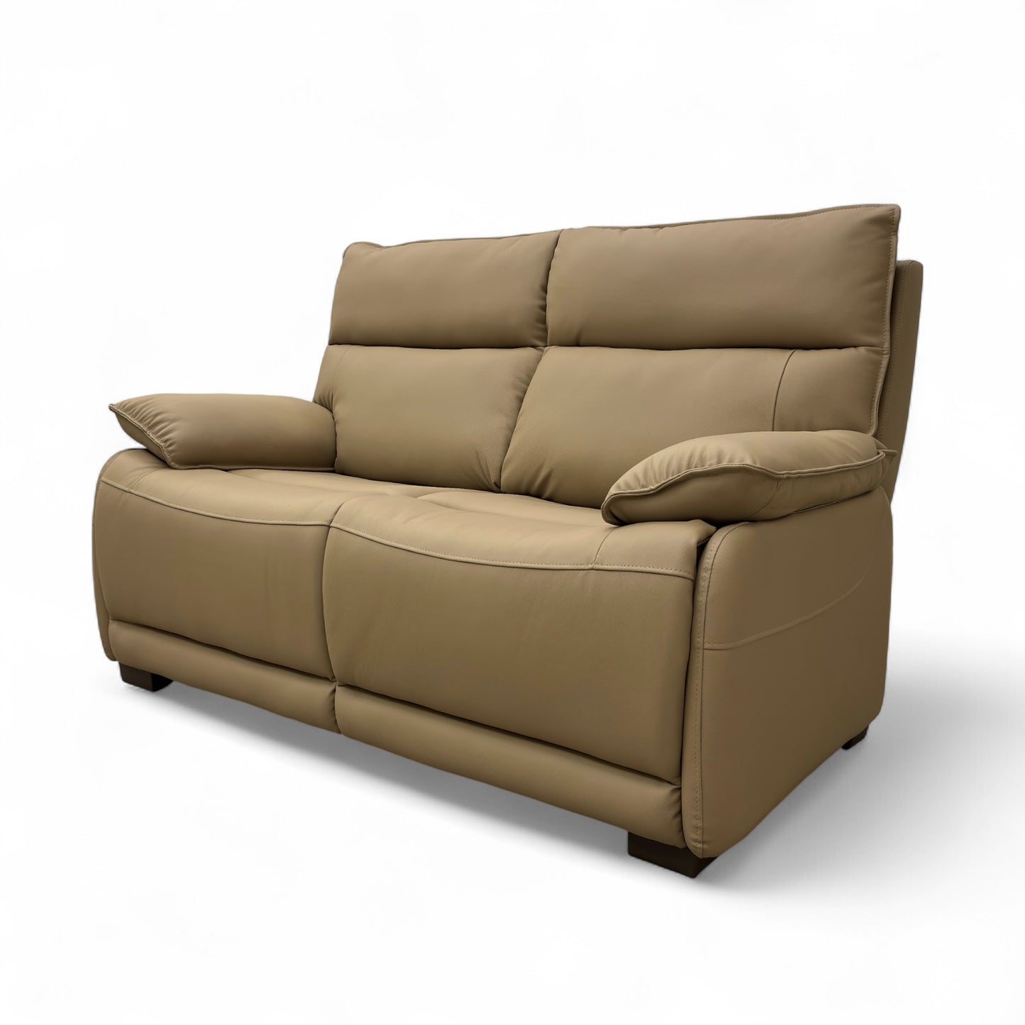 ‘Lugo’ Latte Leather 2 Seater Sofa