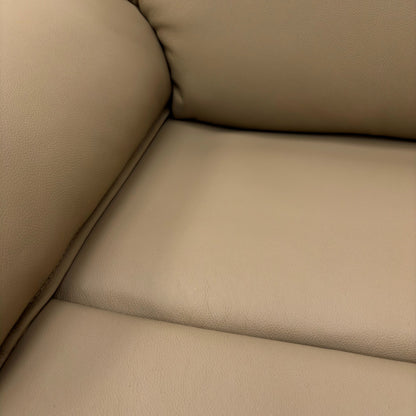 ‘Lugo’ Latte Leather 2 Seater Sofa
