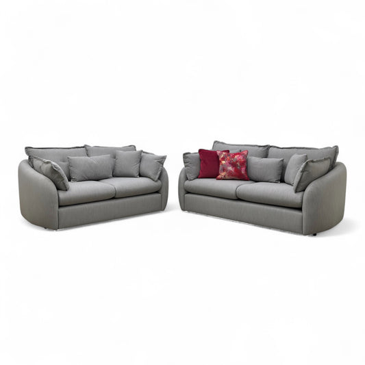 ‘Portobello’ Fossil Waldo Linen Fabric 3 + 2 Seater Sofa Set