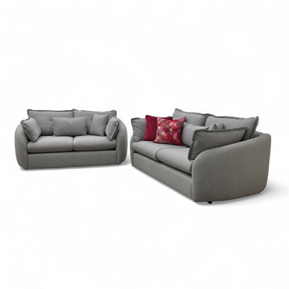 ‘Portobello’ Fossil Waldo Linen Fabric 3 + 2 Seater Sofa Set
