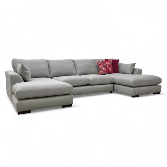 ‘Calix’ Ontario Slate Calix Boucle Fabric Large Double Ended Chaise Sofa